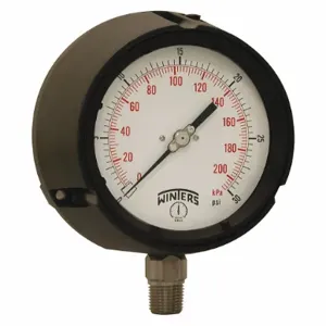 WINTERS INSTRUMENTS PPC5062-SG45 Pressure Gauge, 0 To 30 Psi Range, 1/2 MNPT, +/-0.5% Gauge Accuracy | CH6RER 491C99