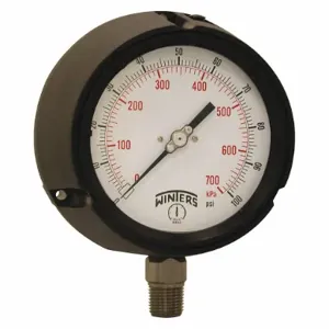 WINTERS INSTRUMENTS PPC5064-SG45 Pressure Gauge, 0 To 100 Psi Range, 1/2 MNPT, +/-0.5% Gauge Accuracy | CH6RET 491D02