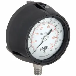 WINTERS INSTRUMENTS PPC5064G-SG45 Process Pressure Gauge, 0 To 100 Psi, White, 4 1/2 Inch DiaL, Liquid-Filled | CV3TBH 491D24