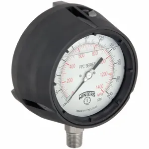 WINTERS INSTRUMENTS PPC5066-SG45 Process Pressure Gauge, 0 To 200 Psi, 4 1/2 Inch DiaL, 1/2 Inch Npt Male, Bottom | CV3TBV 491D03