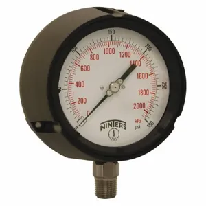 WINTERS INSTRUMENTS PPC5067-SG45 Process Pressure Gauge, 0 To 300 Psi, 4 1/2 Inch DiaL, 1/2 Inch Npt Male, Bottom | CV3TCG 491D04