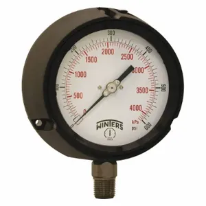 WINTERS INSTRUMENTS PPC5069-SG45 Process Pressure Gauge, 0 To 600 Psi, 4 1/2 Inch DiaL, 1/2 Inch Npt Male, Bottom | CV3TDC 491D06