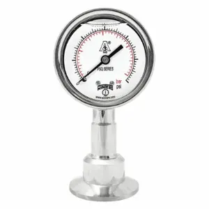 WINTERS INSTRUMENTS PSQ15802 Pressure Gauge, 0 To 30 PSI, 2 1/2 Inch Dial, 1 1/2 Inch Tri-Clamp, ±1.50% Accuracy, Psq | CV3TJL 491G26