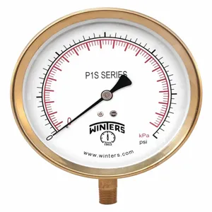 WINTERS INSTRUMENTS P1S416 Compound Gauge, -30 To 160 Psi Range, 1/4 MNPT, +/-1% Gauge Accuracy | CH6QUM 491C56