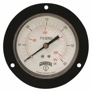 WINTERS INSTRUMENTS P1S567 Panel-Mount Pressure Gauge, 0 to 300 psi, 3 1/2 Inch Dial, 1/4 Inch Size NPT Male | CR4BTR 491F94