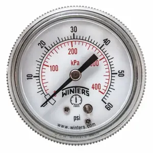 WINTERS INSTRUMENTS P9U901404UC Panel-Mount Pressure Gauge, U-Clamp, 0 To 60 PSI, 2 Inch Dial, 1/8 Inch Npt Male | CV3TAM 491G05