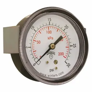 WINTERS INSTRUMENTS P9U901437UC Panel-Mount Pressure Gauge, U-Clamp, 0 To 30 PSI, 2 1/2 Inch Dial | CV3RZY 491D58