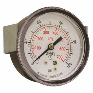 WINTERS INSTRUMENTS P9U901439UC Panel-Mount Pressure Gauge, U-Clamp, 0 To 100 PSI, 2 1/2 Inch Dial, 1/4 Inch Npt Male | CV3RZR 491D60