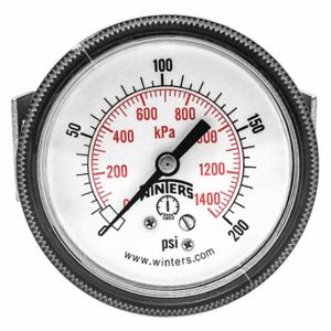 WINTERS INSTRUMENTS P9U901441UC Panel-Mount Pressure Gauge, U-Clamp, 0 To 200 PSI, 2 1/2 Inch Dial, 1/4 Inch Npt Male | CV3RZW 491D61