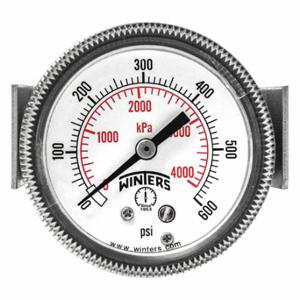 WINTERS INSTRUMENTS P9U901446UC Manometer für Schalttafelmontage, U-Klemme, 0 bis 600 PSI, 2-Zoll-Zifferblatt, 1/8 Zoll NPT-Außengewinde | CV3TGA 491G08
