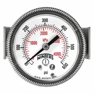 WINTERS INSTRUMENTS P9U901446UC Panel-Mount Pressure Gauge, U-Clamp, 0 To 600 PSI, 2 Inch Dial, 1/8 Inch Npt Male | CV3TGA 491G08