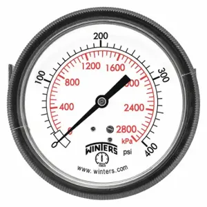 WINTERS INSTRUMENTS P9U901462UC Panel-Mount Pressure Gauge, U-Clamp, 0 To 400 PSI, 3 1/2 Inch Dial, 1/4 Inch Npt Male | CV3TAK 491D66