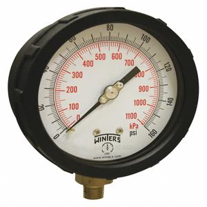 WINTERS INSTRUMENTS PCC605C Pressure Gauge, 0 To 160 Psi Range, 1/4 MNPT, +/-1% Gauge Accuracy | CH6RCJ 491D95