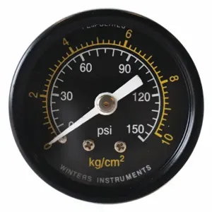 WINTERS INSTRUMENTS PEM1421-CD Commercial Pressure Gauge, 0 To 150 PSI, 1 1/2 Inch Dial, 1/8 Inch Npt Male | CV3RMK 491F96