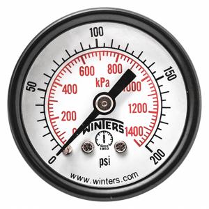 WINTERS INSTRUMENTS PEM1422 Manometer, 0 bis 200 Psi Bereich, 1/8 MNPT, +/-3-2-3 % Manometergenauigkeit | CH6RCW 491C97
