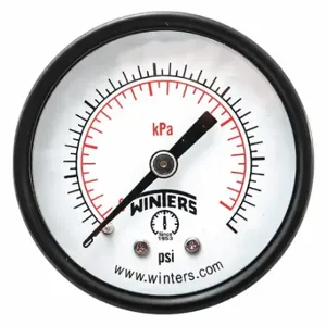 WINTERS INSTRUMENTS PEM1412 Commercial Pressure Gauge, 0 To 600 PSI, 2 Inch Dial, 1/4 Inch Npt Male, Center Back | CV3RMR 491F23