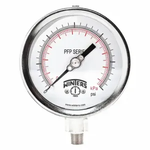 WINTERS INSTRUMENTS PFP2340WBY Industrial Pressure Gauge, 0 To 300 Psi, Liquid-Filled, Reflective Fluorescent Yellow, Pfp | CV3RUJ 489G07