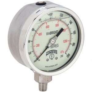 WINTERS INSTRUMENTS PFP646WBG Industrie-Manometer, 0 bis 200 PSI, flüssigkeitsgefüllt, im Dunkeln leuchtendes Weiß | CV3RRQ 489G82