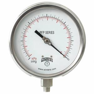 WINTERS INSTRUMENTS PFP703-DRY-45BF Panel-Mount Compound Gauge, Back Flange, 30 to 0 to 60 Inch Hg/psi, 4 1/2 Inch Size Dial | CR7PYZ 491C21