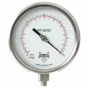 WINTERS INSTRUMENTS PFP703-DRY-45BF Panel-Mount Compound Gauge, Back Flange, 30 to 0 to 60 Inch Hg/psi, 4 1/2 Inch Size Dial | CR7PYZ 491C21