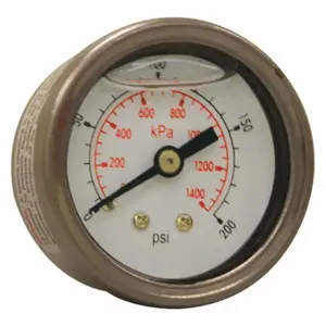 WINTERS INSTRUMENTS PFQ1226 Industrial Pressure Gauge, 0 To 200 Psi, 1 1/2 Inch Dial, 1/8 Inch Npt Male | CV3RRK 491D77