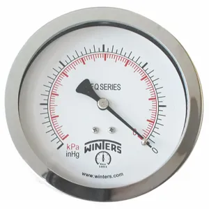 WINTERS INSTRUMENTS PFQ1269-DRY Pressure Gauge, 0 To 30 Psi Range, 1/4 Inch MNPT, +/-1.5% Gauge Accuracy | CH6RCZ 491F58