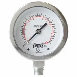 WINTERS INSTRUMENTS PFQ126-DRY Industrial Pressure Gauge, Field-Fillable, 0 To 600 Psi, 2 1/2 Inch Dial | CV3RYQ 491F35