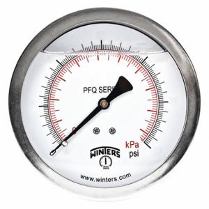 WINTERS INSTRUMENTS PFQ1275 Industrial Pressure Gauge, 0 To 400 Psi, 4 Inch Dial, 1/4 Inch Npt Male, Dual | CV3TFV 491D84