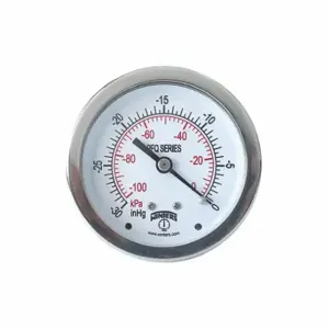 WINTERS INSTRUMENTS PFQ147-DRY Industrial Vacuum Gauge, Field-Fillable, 30 To 0 Inch Hg, 2 1/2 Inch Dial, Pfq | CV3TQE 491F49