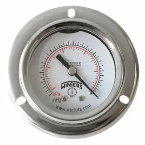 WINTERS INSTRUMENTS PFQ2439-DRY-2FF Panel-Mount Pressure Gauge, Front Flange, 0 to 200 psi, 2 Inch Dial, Field-Fillable, PFQ | CR7QAH 491G19