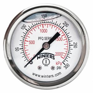 WINTERS INSTRUMENTS PFQ2440-DRY-2FF Manometer für Schalttafelmontage, Frontflansch, 0 bis 300 psi, 2-Zoll-Zifferblatt, vor Ort befüllbar, PFQ | CR7QAP 491F72