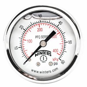 WINTERS INSTRUMENTS PFQ2488-DRY-2FF Manometer für Schalttafelmontage, Frontflansch, 0 bis 60 psi, 2-Zoll-Zifferblatt, vor Ort befüllbar, PFQ | CR7QAQ 491F76