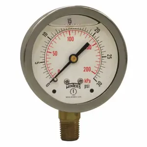 WINTERS INSTRUMENTS PFQ802 Qual Ss/Br Gauge 2.5 Inch 1/4Lm 0-30 Psi/Kpa | CQ8YRC 65MG54