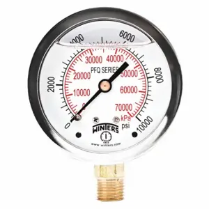 WINTERS INSTRUMENTS PFQ813 Qual Ss/Br Gauge 2.5 Inch 1/4Lm 10000Psi/Kpa | CQ8YRE 65MG73