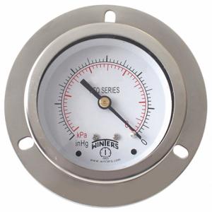 WINTERS INSTRUMENTS PFQ902-DRY-25FF Panel-Mount Pressure Gauge, Front Flange, 0 to 30 psi, 2 1/2 Inch Dial, Field-Fillable | CR7QAK 491F84