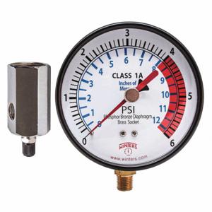 WINTERS INSTRUMENTS PGTK314CM. Gas Line Pressure Test Kit, Gas Line Pressure Test Kit, Bronze, 0 to 6 PSI, NPT, Bottom | CV3TNY 491G23