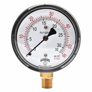 WINTERS INSTRUMENTS PLP302 Low Pressure Gauge, Natural Gas & Other Gases, 0 To 55 Inch Wc, 2 1/2 Inch Dial, Plp | CV3RZQ 491C65