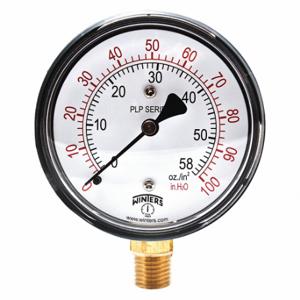 WINTERS INSTRUMENTS PLP304 Low Pressure Gauge, Natural Gas & Other Gases, 0 To 100 Inch Wc, 2 1/2 Inch Dial | CV3RZG 491C66