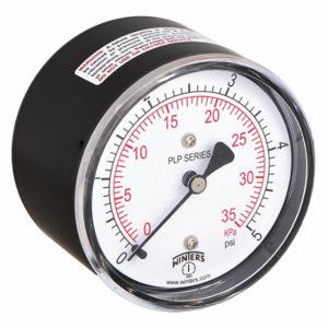 WINTERS INSTRUMENTS PLP344 Low Pressure Gauge, Natural Gas & Other Gases, 0 To 5 PSI, 2 1/2 Inch Dial | CV3RZP 48WL81