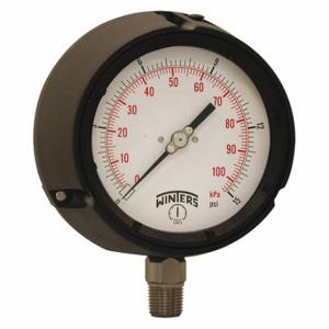 WINTERS INSTRUMENTS PPC5061-SG45 Process Pressure Gauge, 0 To 15 Psi, 4 1/2 Inch DiaL, 1/2 Inch Npt Male, Bottom | CV3TBL 491C98