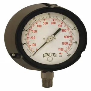 WINTERS INSTRUMENTS PPC5065G-SG45 Pressure Gauge, 0 To 160 Psi Range, 1/2 MNPT, +/-0.5% Gauge Accuracy | CH6REU 491D32