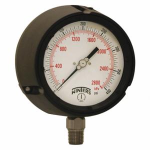 WINTERS INSTRUMENTS PPC5068G-SG45 Process Pressure Gauge, 0 To 400 Psi, White, 4 1/2 Inch DiaL, Liquid-Filled | CV3THB 491D33