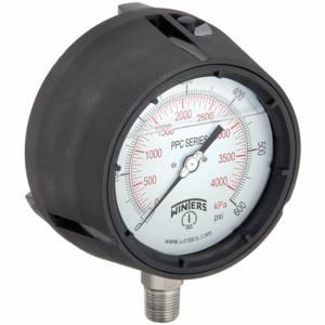 WINTERS INSTRUMENTS PPC5069G-SG45 Process Pressure Gauge, 0 To 600 Psi, White, 4 1/2 Inch DiaL, Liquid-Filled | CV3THF 491D27