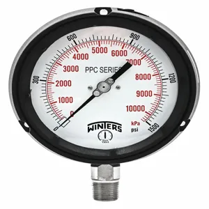 WINTERS INSTRUMENTS PPC5071G-SG45 Pressure Gauge, 0 To 1500 Psi Range, 1/2 MNPT, +/-0.5% Gauge Accuracy | CH6REV 491D35