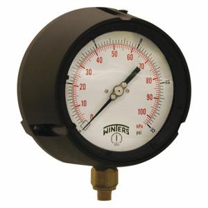 WINTERS INSTRUMENTS PPC5081-G-SG. Process Pressure Gauge, 0 To 15 Psi, White, 4 1/2 Inch DiaL, Liquid-Filled | CV3TBM 491D28