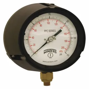 WINTERS INSTRUMENTS PPC5082-G-SG. Pressure Gauge, 0 To 30 Psi Range, 1/4 MNPT, +/-0.5% Gauge Accuracy | CH6REX 491D17