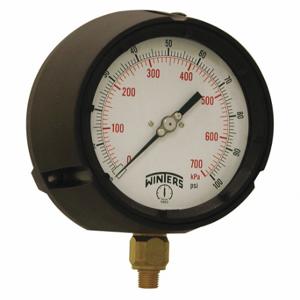 WINTERS INSTRUMENTS PPC5084-SG. Process Pressure Gauge, 0 To 100 Psi, White, 4 1/2 Inch DiaL, Field-Fillable | CV3TBG 491D12