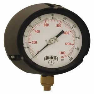 WINTERS INSTRUMENTS PPC5086-G-SG. Pressure Gauge, 0 To 200 Psi Range, 1/4 Inch MNPT, +/-0.5% Gauge Accuracy | CH6RFA 491D20