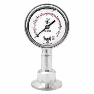 WINTERS INSTRUMENTS PSQ15802 Pressure Gauge, 0 To 30 PSI, 2 1/2 Inch Dial, 1 1/2 Inch Tri-Clamp, ±1.50% Accuracy, Psq | CV3TJL 491G26