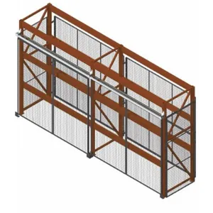 WIRECRAFTERS RE12842SD2 Wire Mesh Enclosure Kit, 96 H x 144 Inch W x 42 Inch D, Gray, Steel | CD3VXL 38XY39